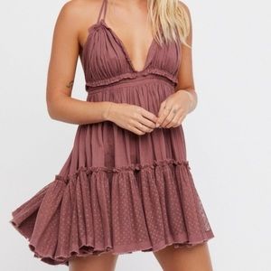 Free People RARE 100 degree mini dress in fawn size small